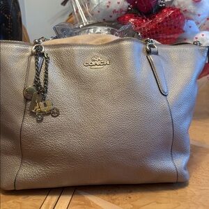 Coach Ava  Leather Tote Bag with chain straps